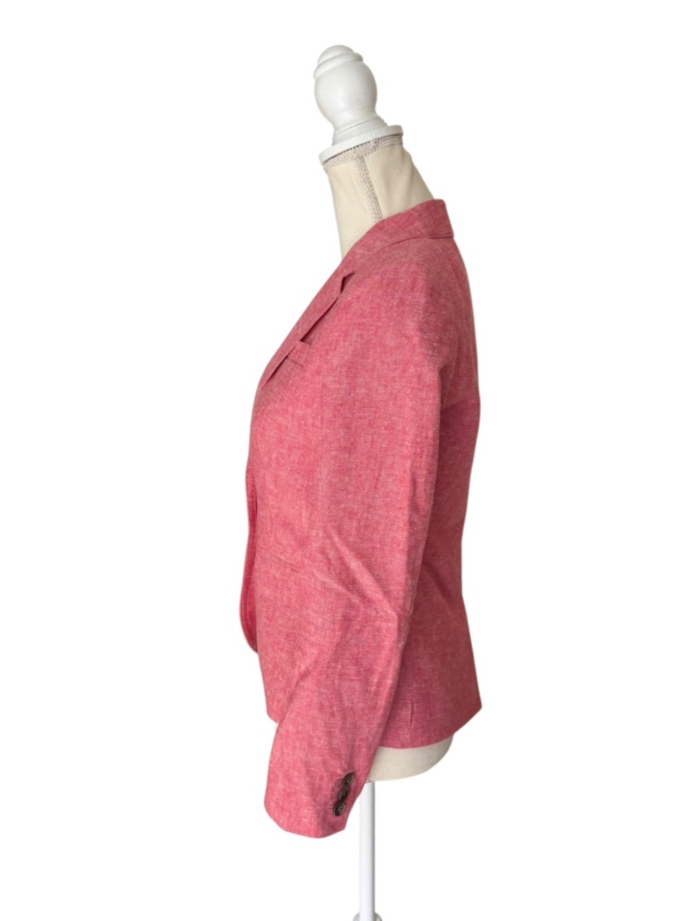 J.Crew Factory Schoolboy Blazer Pink Linen Blend Tailored Jacket Size 6 - Picture 2 of 12
